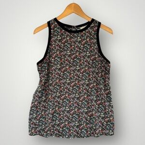 5 For $50 LOFT Tiny Floral Flowy Sleeveless Women's Blouse w Black Trim
